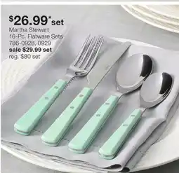 JC Penney Martha Stewart 16-Pc. Flatware Sets offer