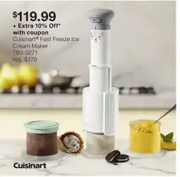JC Penney Cuisinart Fast Freeze Ice Cream Maker offer