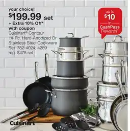 JC Penney Cuisinart Contour 14-Pc. Hard-Anodized Or Stainless Steel Cookware Set offer