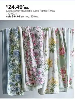 JC Penney Laura Ashley Reversible Coco Flannel Throw offer