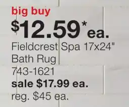 JC Penney Fieldcrest Spa 17x24 Bath Rug offer