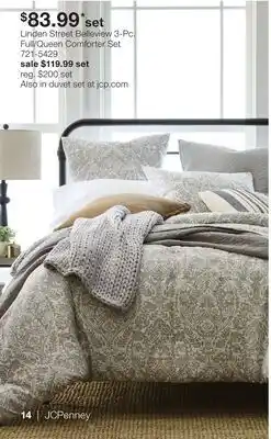 JC Penney Linden Street Belleview 3-Pc. Full/Queen Comforter Set offer