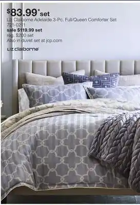 JC Penney Liz Claiborne Adelaide 3-Pc. Full/Queen Comforter Set offer