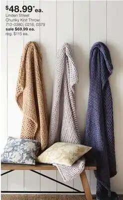 JC Penney Linden Street Chunky Knit Throw offer