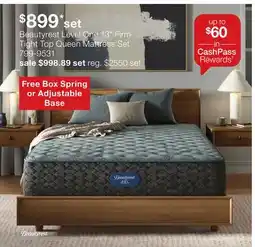 JC Penney Beautyrest Level One 13 Firm Tight Top Queen Mattress Set offer