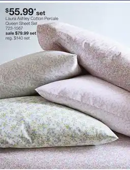JC Penney Laura Ashley Cotton Percale Queen Sheet Set offer