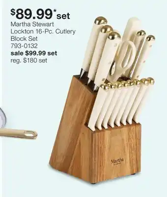 JC Penney Martha Stewart Lockton 16-Pc. Cutlery Block Set offer