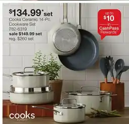 JC Penney Cooks Ceramic 14-Pc. Cookware Set offer