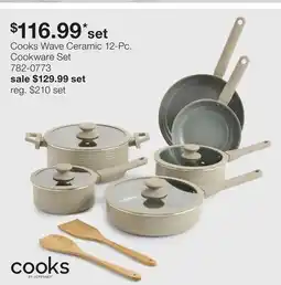 JC Penney Cooks Wave Ceramic 12-Pc. Cookware Set offer