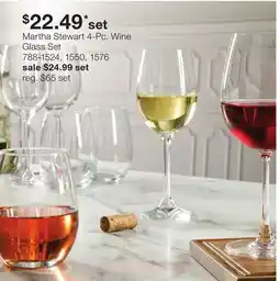 JC Penney Martha Stewart 4-Pc. Wine Glass Set offer