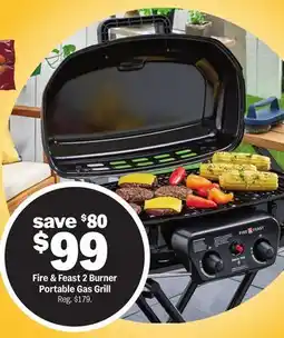 Meijer Fire & Feast 2 Burner Portable Gas Grill offer