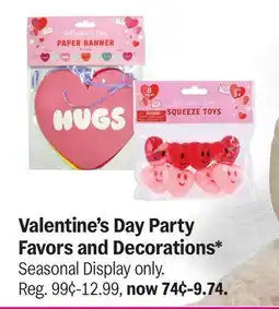 Meijer Valentine's Day Party Favors and Decorations offer