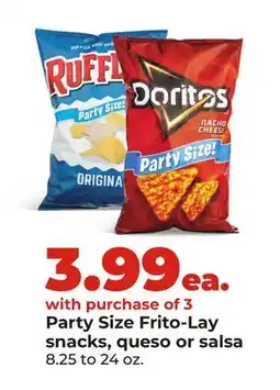 Hy-Vee Party Size Frito-Lay snacks, queso or salsa offer