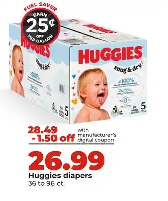 Hy-Vee Huggies diapers offer
