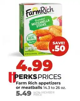 Hy-Vee Farm Rich appetizers or meatballs offer