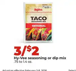 Hy-Vee Hy-Vee seasoning or dip mix offer