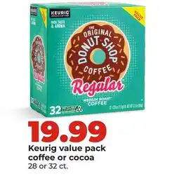 Hy-Vee Keurig value pack coffee or cocoa offer
