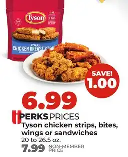 Hy-Vee Tyson chicken strips, bites, wings or sandwiches offer