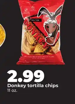 Hy-Vee Donkey tortilla chips offer
