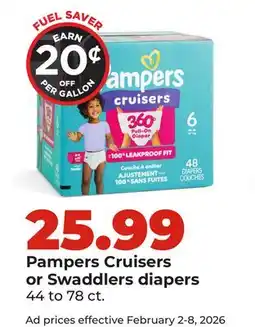 Hy-Vee Pampers Cruisers or Swaddlers diapers offer