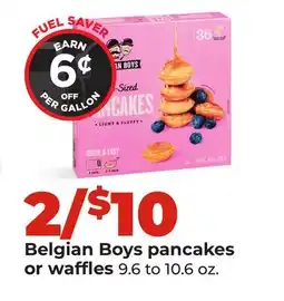 Hy-Vee Belgian Boys pancakes or waffles offer