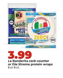 Hy-Vee La Banderita carb counter or Ole Xtreme protein wraps offer