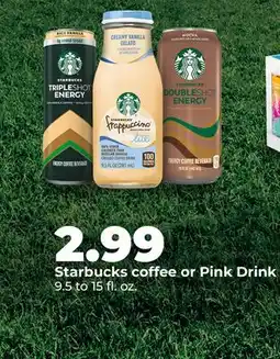Hy-Vee Starbucks coffee or Pink Drink offer