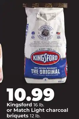 Hy-Vee Kingsford 16 lb. or Match Light charcoal briquets offer