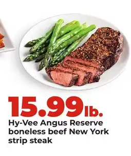 Hy-Vee Hy-Vee Angus Reserve boneless beef New York strip steak offer
