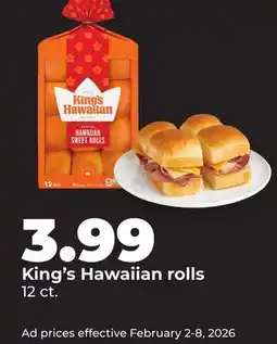 Hy-Vee King's Hawaiian rolls offer