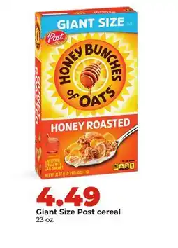Hy-Vee Giant Size Post cereal offer