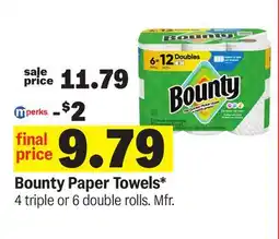 Meijer Bounty Paper Towels offer