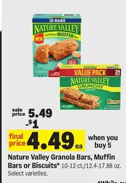Meijer Nature Valley Granola Bars, Muffin Bars or Biscuits offer