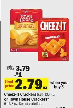 Meijer Cheez-It Crackers 5.75-12.4 oz. or Town House Crackers* 9-13.8 oz offer
