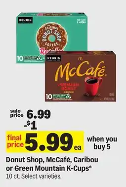 Meijer Donut Shop, McCafé, Caribou or Green Mountain K-Cups offer