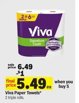 Meijer Viva Paper Towels offer