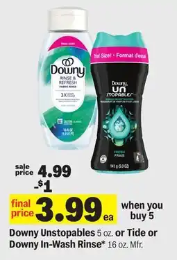 Meijer Downy Unstopables 5 oz. or Tide or Downy In-Wash Rinse* 16 oz offer