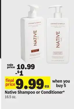 Meijer Native Shampoo or Conditioner offer