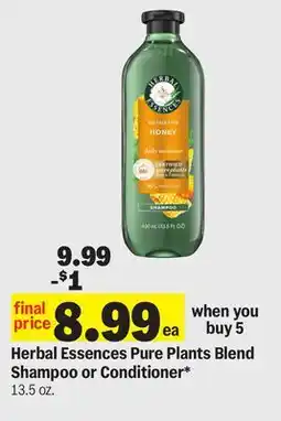 Meijer Herbal Essences Pure Plants Blend Shampoo or Conditioner offer