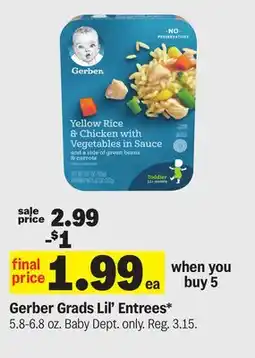Meijer Gerber Grads Lil' Entrees offer
