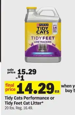 Meijer Tidy Cats Performance or Tidy Feet Cat Litter offer
