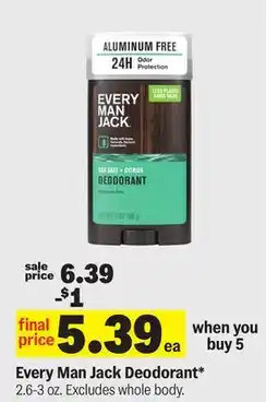 Meijer Every Man Jack Deodorant offer