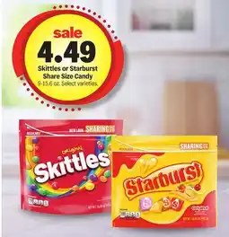 Meijer Skittles or Starburst Share Size Candy offer