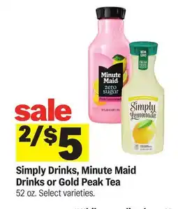 Meijer Simply Drinks, Minute Maid Drinks or Gold Peak Tea offer