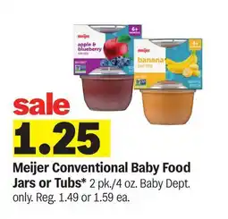 Meijer Meijer Conventional Baby Food Jars or Tubs offer