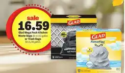 Meijer Glad Mega Pack Kitchen Waste Bags 80 ct./13 gallon or Trash Bags 50 ct./30 gallon offer