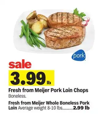 Meijer Fresh from Meijer Pork Loin Chops offer
