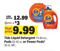 Meijer Tide Liquid Detergent 73-84 oz., Pods 32-42 ct. or Power Pods* 25 ct offer