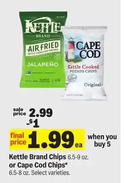 Meijer Kettle Brand Chips 6.5-9 oz. or Cape Cod Chips* 6.5-8 oz offer