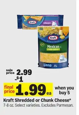 Meijer Kraft Shredded or Chunk Cheese offer
